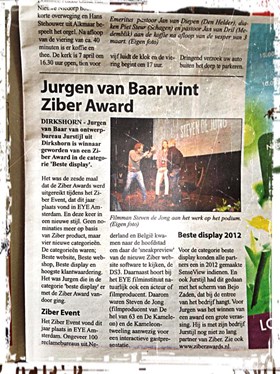 Jurstijl in Schager weekblad met Beste Display 2012