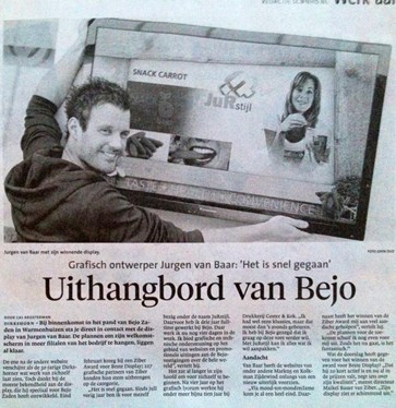 Jurstijl in NHD Schager Courant met Beste Display 2012 voor Bejo Zaden