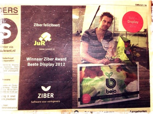 Advertentie voor Jurstijl in Schager Weekblad voor Beste Display 2012