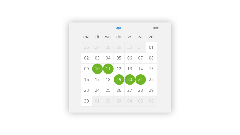 Een reeks activiteiten éénmaal invoeren!